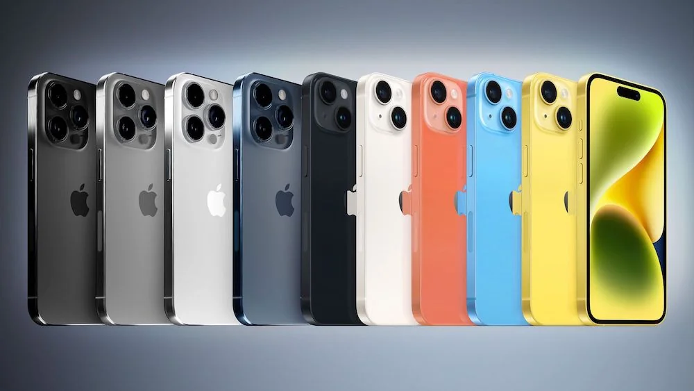 Couleurs gamme iphone 15 apple